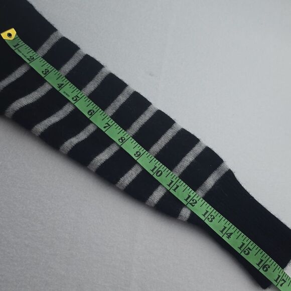 Magaschoni Black‎ White Striped Long Sleeve Cashmere Turtleneck Sweater Size S - Picture 7 of 9